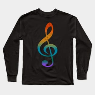 Colorful Music Note (distressed Textured) Long Sleeve T-Shirt